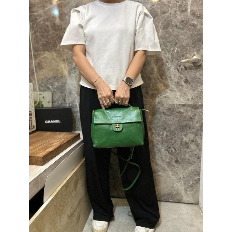 🔥 現貨【🇰🇷 Tanned】|韓國 2story質感植鞣牛皮簡約蓋子轉扣手提斜背包👜正韓 真皮系 牛皮皮革 簡約文青包-細節圖7