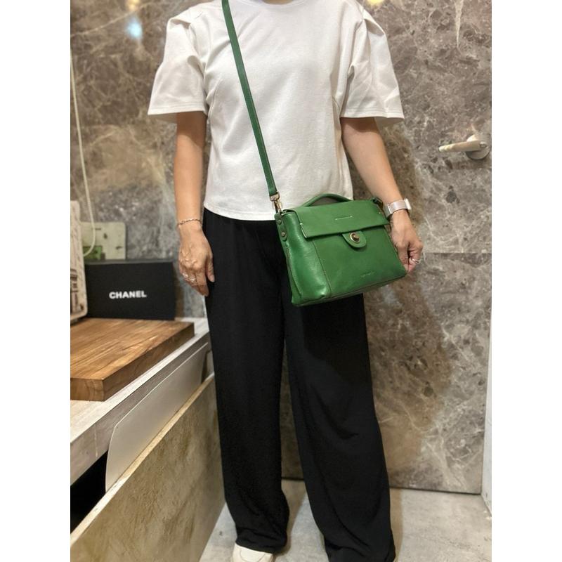 🔥 現貨【🇰🇷 Tanned】|韓國 2story質感植鞣牛皮簡約蓋子轉扣手提斜背包👜正韓 真皮系 牛皮皮革 簡約文青包-細節圖8