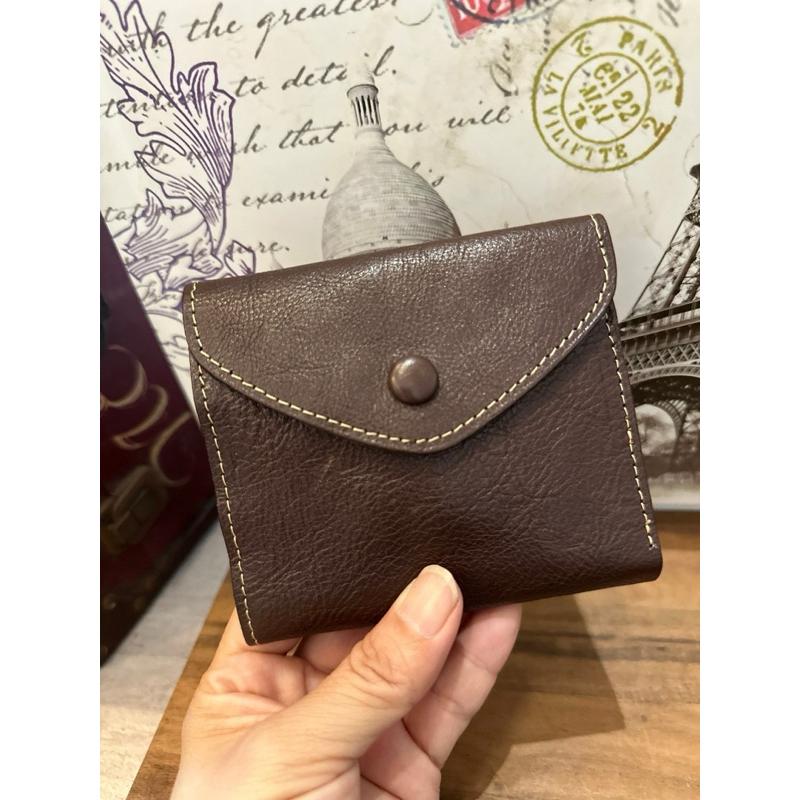 🔥 現貨【🇰🇷 Tanned】|韓國 2story 簡約信封扣子短夾👜正韓 真皮系列 牛皮皮革 零錢包 復古包 高質感包-細節圖8