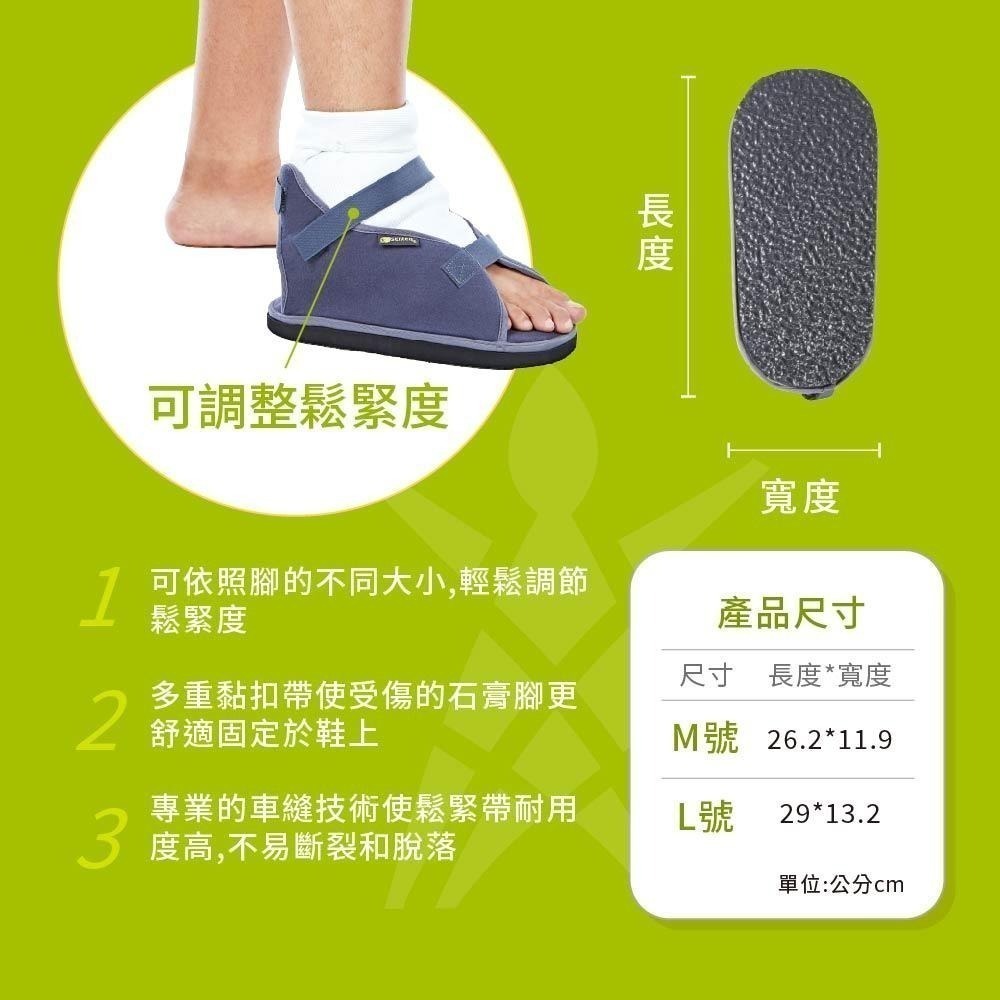 [SENTEQ] 台灣製造 現貨 石膏鞋 石膏保護鞋 足部受傷固定 腳部石膏復健鞋 腳踝保護鞋 手術後復健鞋 正公司貨-細節圖4