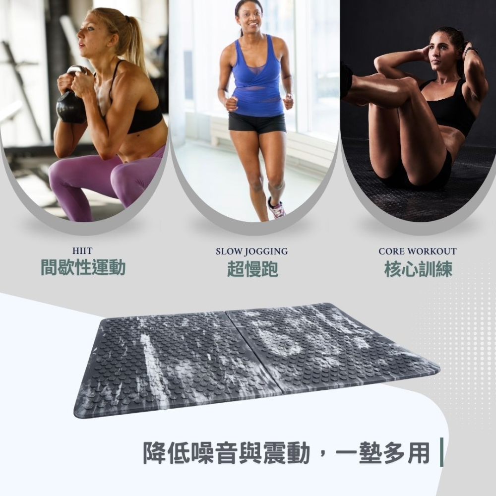 台灣製 摺疊運動墊 多功能跳墊 居家健身 緩衝防滑 跳繩墊 健身地墊 抗震運動墊 超慢跑墊 EVA防震 瑜伽跳繩兩用墊-細節圖4