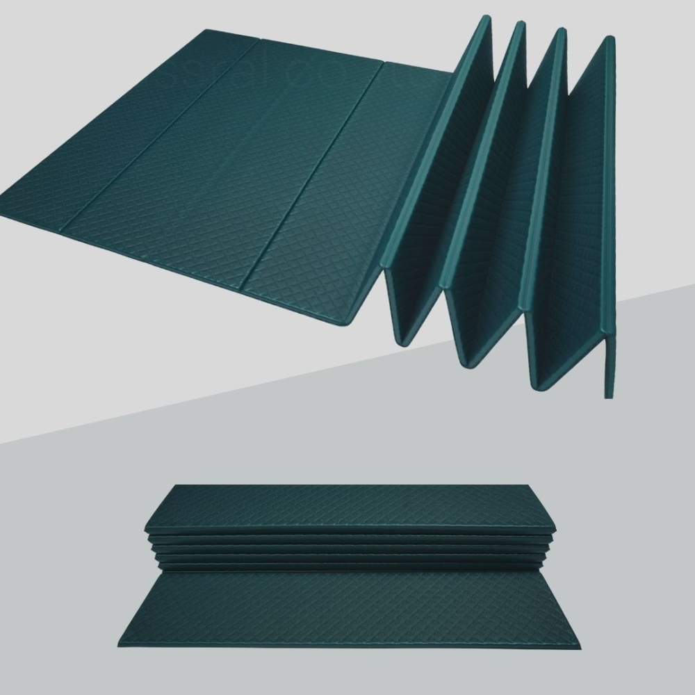 台灣製現貨 10MM折疊 POE 環保瑜伽墊 運動墊 健身墊 居家便攜 12折瑜珈墊 防水抗污 易收納 多功能墊 露營-細節圖5