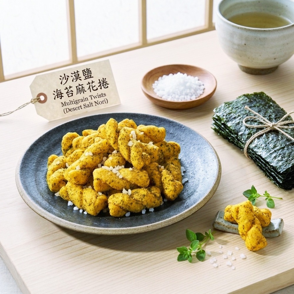多穀物麻花捲(沙漠鹽海苔、紐澳良、燕麥椰奶、楓糖杏仁)綜合嚐鮮組(任選)-細節圖8