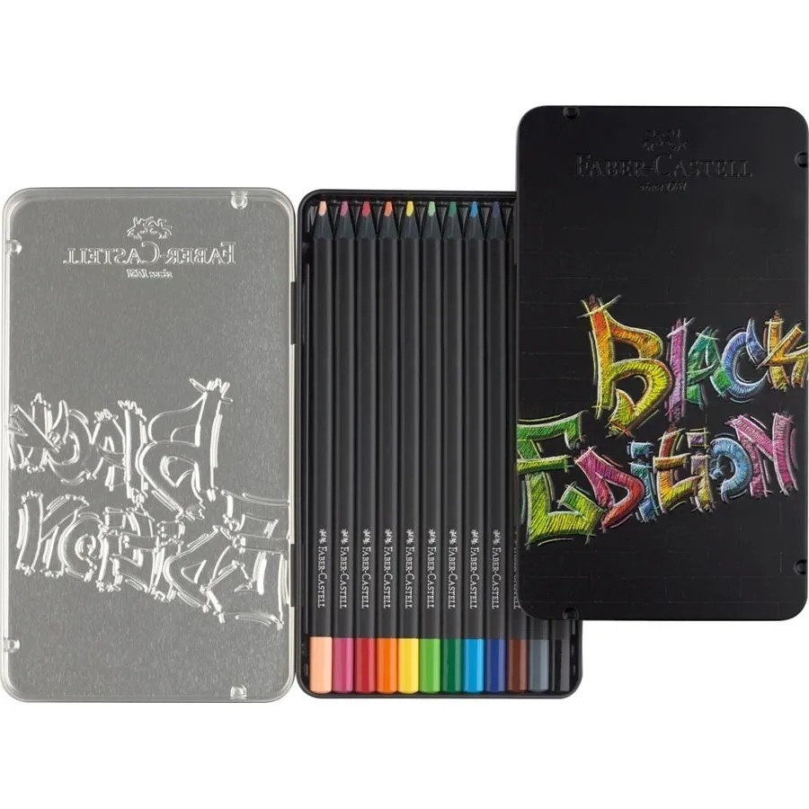 松林 Faber-Castell-黑旋風極軟油性色鉛筆 12/24/36鐵盒,100色紙盒 適深色淺色紙-細節圖2
