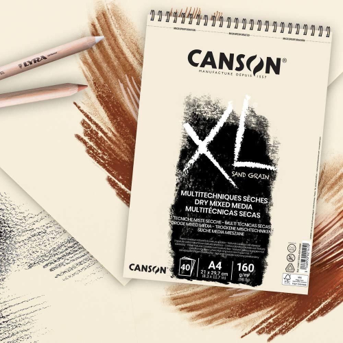 松林-法國CANSON康頌XL系列砂面繪圖紙 A4/A3 白/灰,適用鉛筆、粉彩、色鉛筆、炭精或木炭筆
