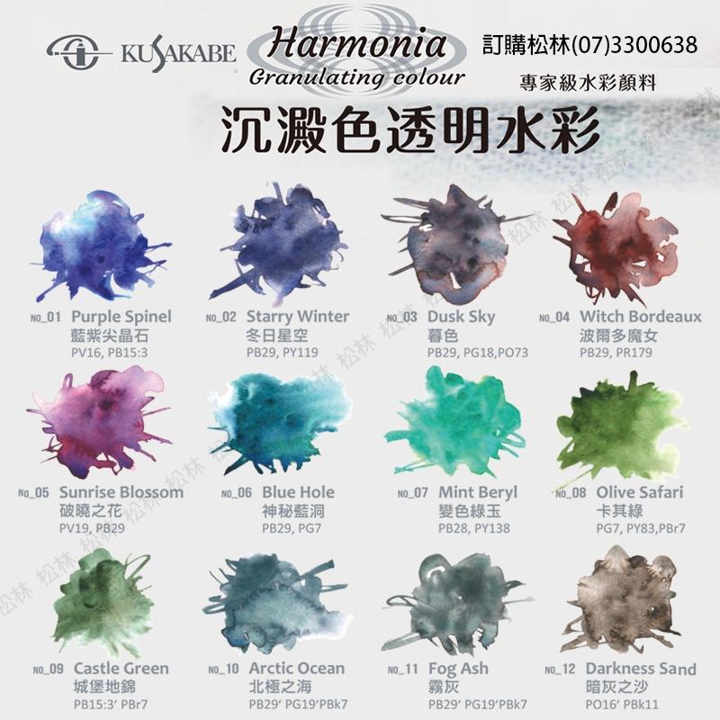 日本 日下部沉澱色透明水彩(單支)沈澱色 KUSAKABE HARMONIA Granulating Color 沈澱色-細節圖2