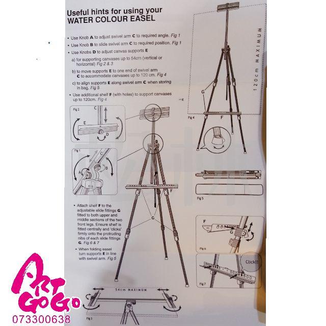 Easel 垂直水平(平放)兩用，伸縮折疊鋁畫架 No.AZ-50W1+鋁調色盤托盤(另購)戶外寫生室內均適用鋁畫架-細節圖4