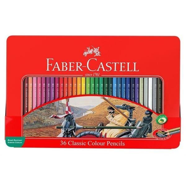 德國 輝柏 Faber Castell 紅盒 48色 水性/油性 色鉛筆+橡皮 削鉛筆器 鐵盒套組-細節圖3