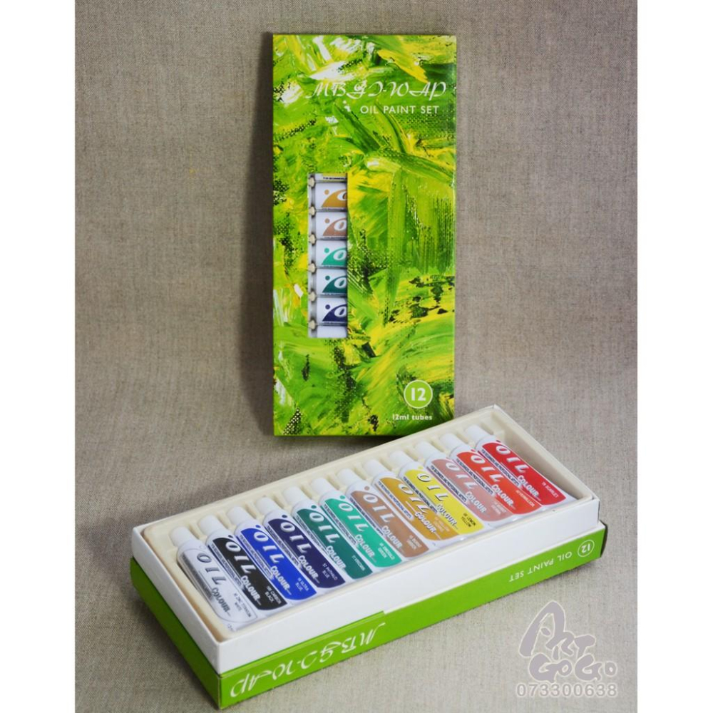 美邦 MBGI WAP 油畫顏料 12ml 綠盒套裝 12色 #0290DMEO1212C-細節圖2