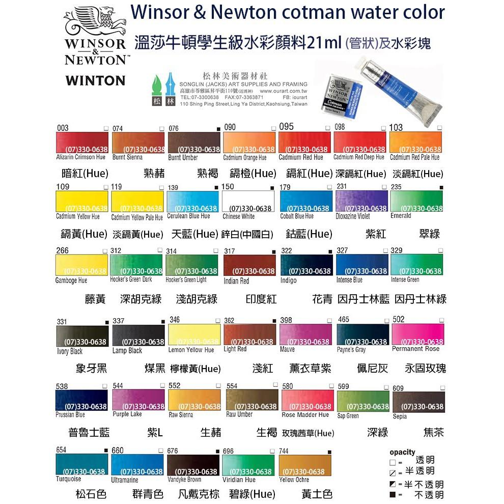 英國WINSWINSOR NEWTON 溫莎牛頓 學生級水彩21ml 單色 49色-增加新色-細節圖2