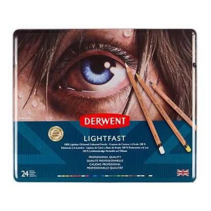 英國 DERWENT 德爾文 LIGHTFAST 油性色鉛筆 鐵盒裝 12色/24色-細節圖2