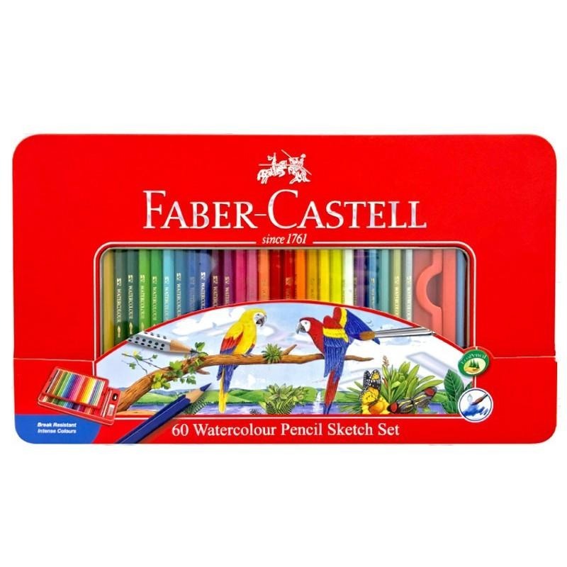 開學特惠 松林_輝柏 FABER-CASTELL水性/油性色鉛筆 鐵盒 48色60色組 紅盒 115939 115965-細節圖2