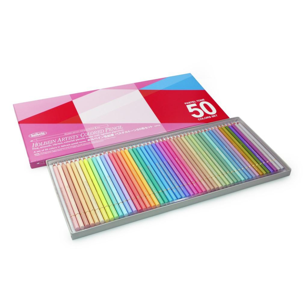 Holbein Artists Pastel Tone, 50 Colored Pencils Set OP936