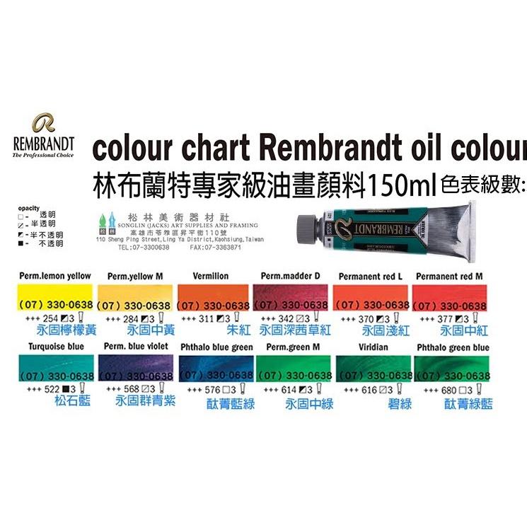 林布蘭特油畫顏料150ml(1,2,3級)  RembrandtOilColor 150ml series1,2,3-細節圖4