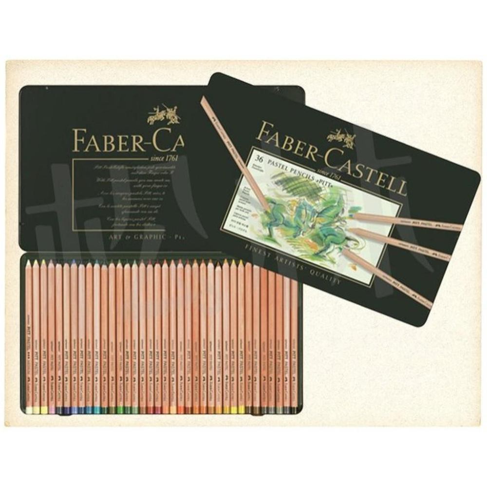 特價_輝柏 Faber Castell PITT 藝術家級綠盒粉彩色鉛筆36色-112136 pastel pencil-細節圖2