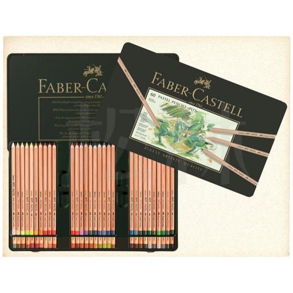 特價輝柏 Faber Castell PITT 藝術家級綠盒粉彩色鉛筆60色-112160 pastel pencils-細節圖2