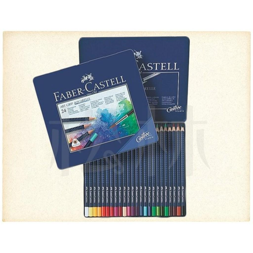 輝柏 Faber Castell ART GRIP 創意工坊 藍盒 水彩色鉛筆 24色 #114224-細節圖2