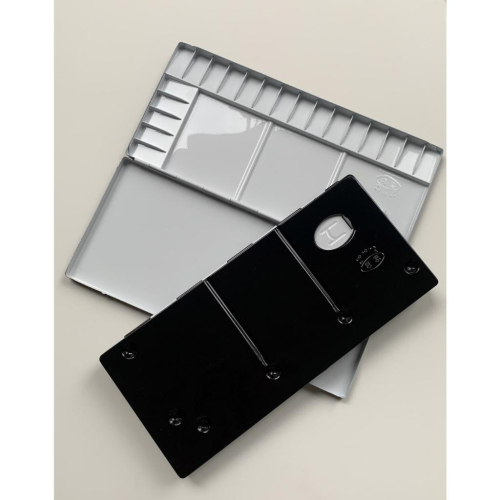 HEUNG IL 水彩鋁製調色盤 20/30格 NO.420/430 黑色鋁調色盤