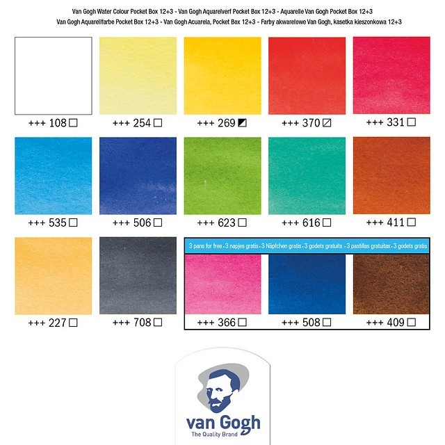 松林 荷蘭Van Gogh梵谷 專家級塊狀水彩12+3色入 附畫筆-20808632-細節圖2