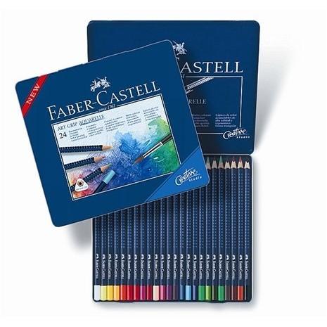 松林特價_德國 輝柏Faber Castell Art Grip 藍盒 創意工坊 24色 水彩色鉛筆 #114224
