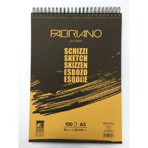 松林 義大利FABRIANO 環裝 A3 黃皮設計素描本 100頁 法比亞諾義大利