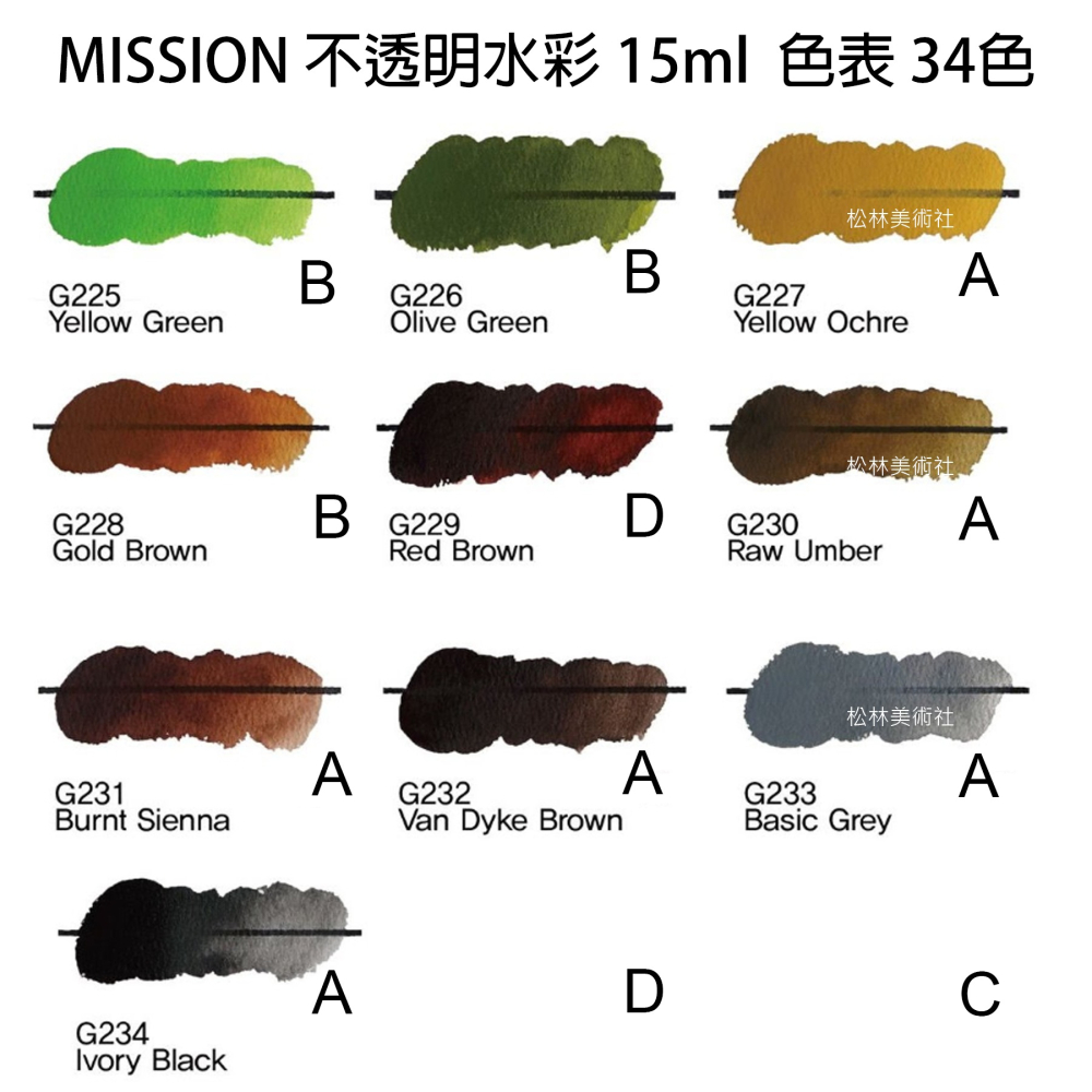 松林 MISSION 不透明水彩鈦級 15ml TITANIUM CLASS GOUACHE-細節圖7