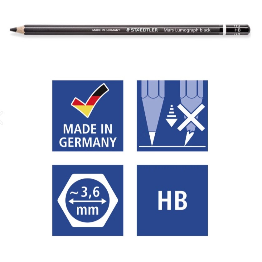 STAEDTLER 施德樓-黑桿專業素描專用鉛筆- MS1008B、7B、6B、4B、2B、HB-細節圖4
