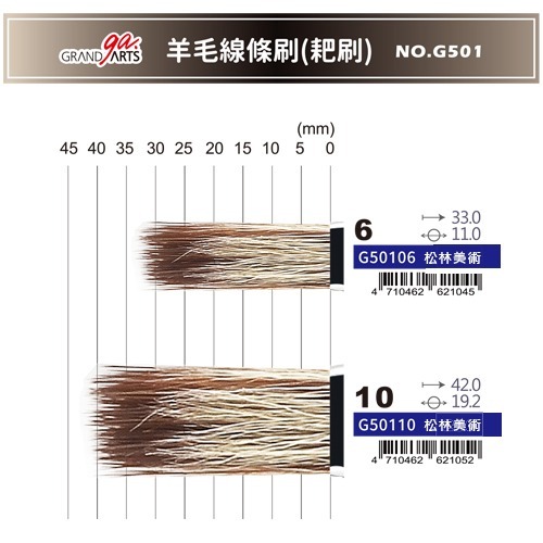 松林 GRANDARTS 羊毛線條刷(耙刷) G501 樹枝畫草特技專用筆-細節圖2