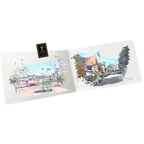 松林 遵爵全棉手帳本 Z4950 Z4951 130x190mm 中粗紋水彩紙300g 24張 唐偉德 阿德老師-規格圖7