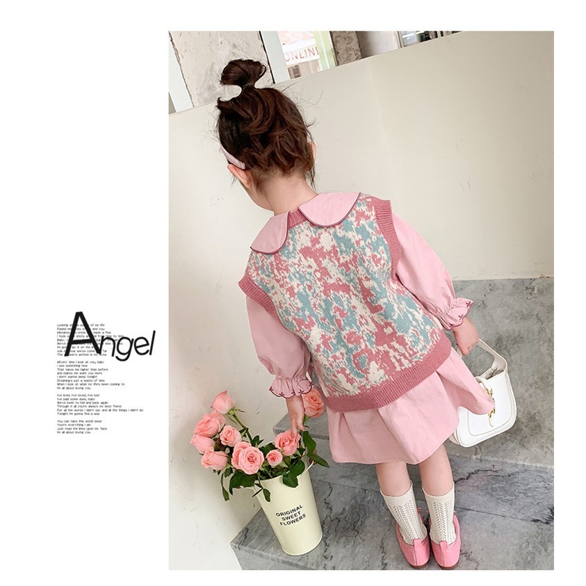 女童小香風毛衣洋裝套裝2023秋季新款韓版兩件組童裝23926-1-細節圖4