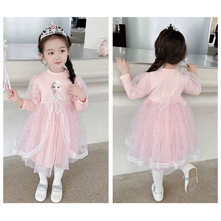 女童2023年秋季韓版新款艾莎公主紗裙一件童裝愛莎連身裙23926-2-細節圖5