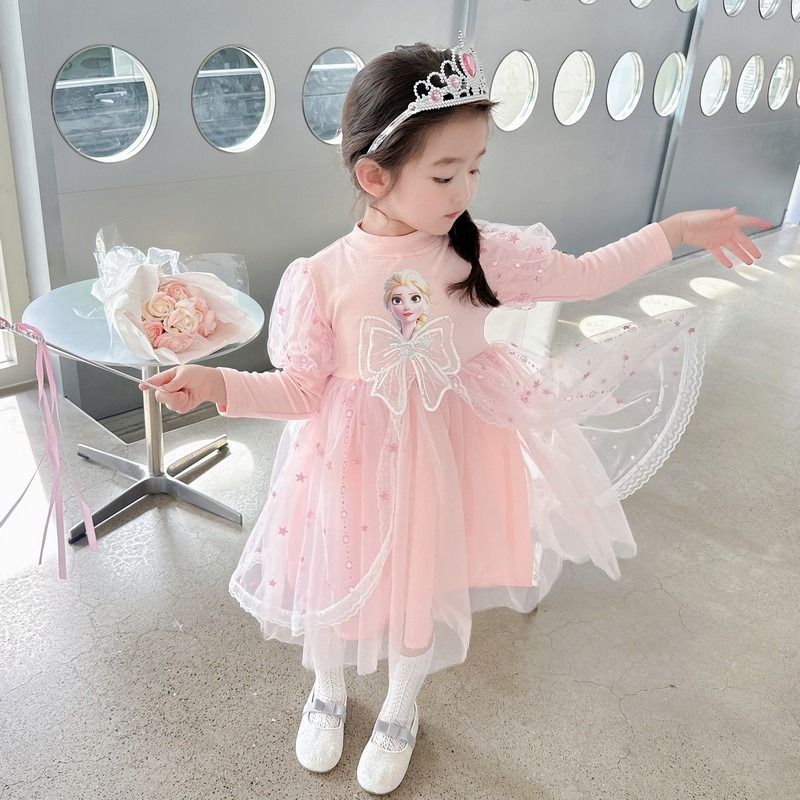 女童2023年秋季韓版新款艾莎公主紗裙一件童裝愛莎連身裙23926-2-細節圖7