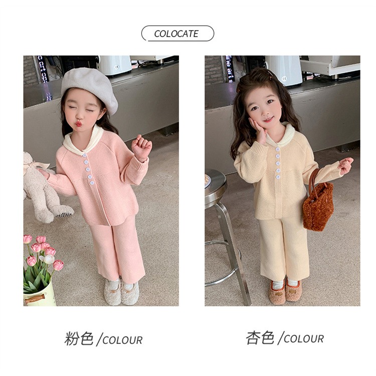 女童甜美韓版純色毛衣套裝2023秋季新款兩件套洋氣童裝潮J23926-8-細節圖4