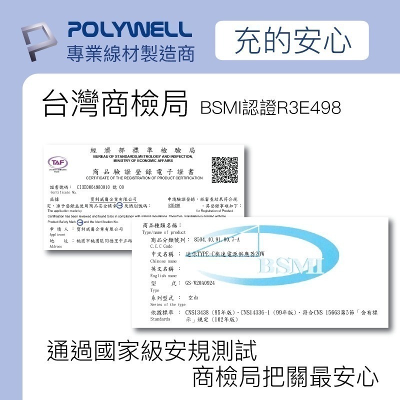 PD迷你快充頭20W【POLYWELL】Type-C充電頭 豆腐頭 適用蘋果iPhone安卓 【C1-00396】-細節圖8