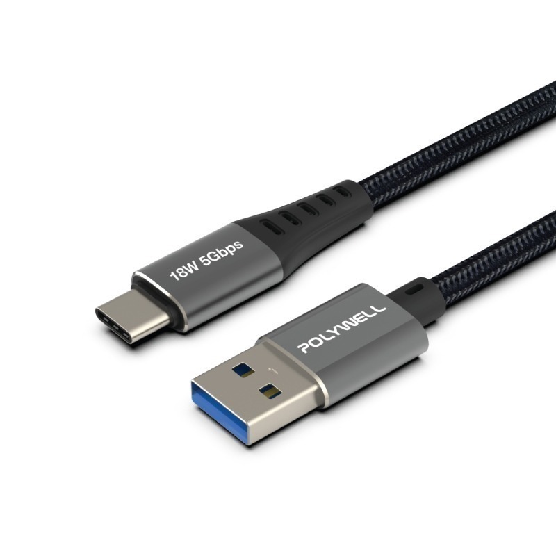 USB3.1 Type-C對A【POLYWELL】3A 高速充電線 快充線數據線5Gbps 18w【C1-00404】-細節圖2
