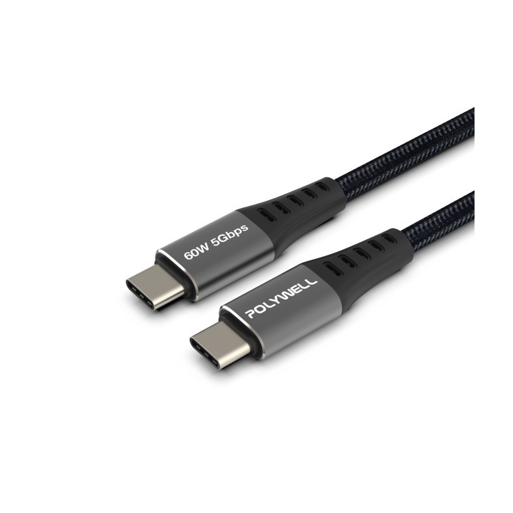 USB3.1 Type-C【POLYWELL】3A 0.5~3米 高速傳輸充電線 5Gbps 60W【C1-00420】-細節圖2