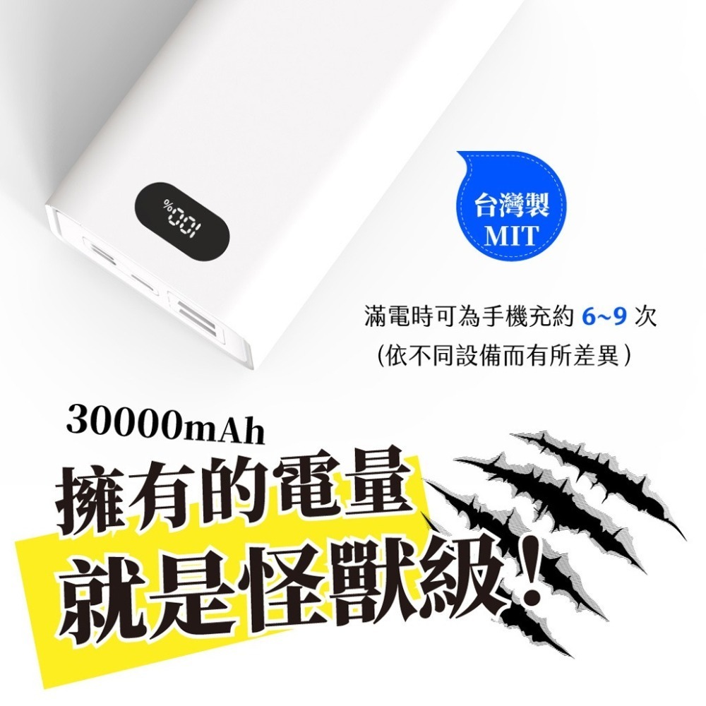 【PolyBatt】30000.20000mAh雙向快充行動電源 行動電源 快充行動電源 行動充【C1-00526】-細節圖3