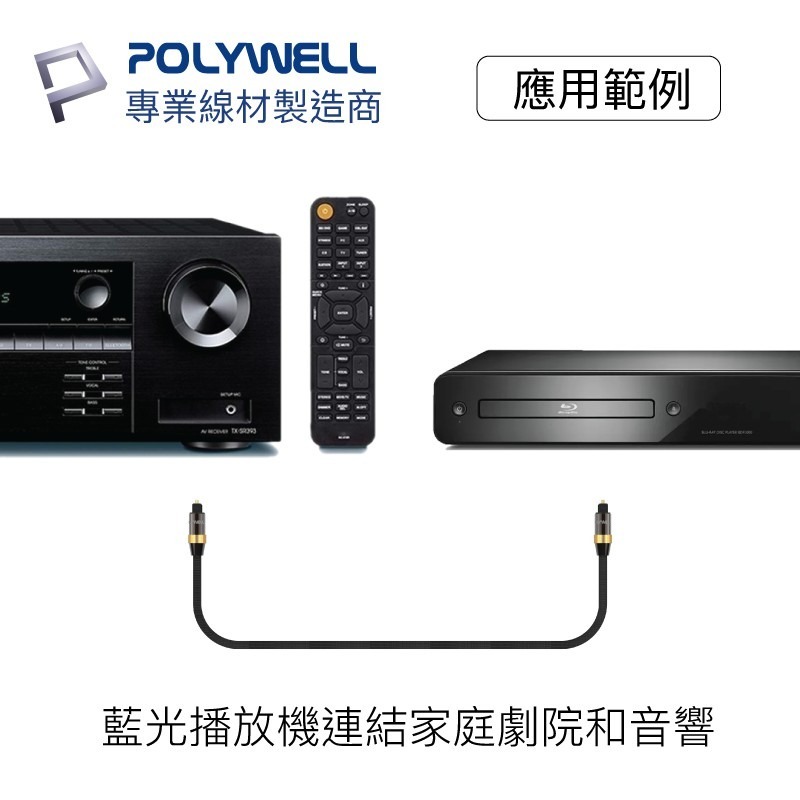 【POLYWELL】數位光纖線 Toslink SPDIF 音源線 音頻線 發燒線 音響線【C1-00481】-細節圖8