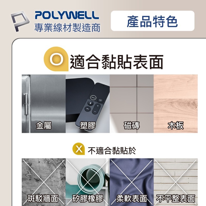 【POLYWELL】 雙面膠魔鬼氈 背膠黏貼式魔鬼氈 子母貼 黏扣帶 背膠魔術貼 魔術氈 魔鬼貼 【D1-01464】-細節圖10