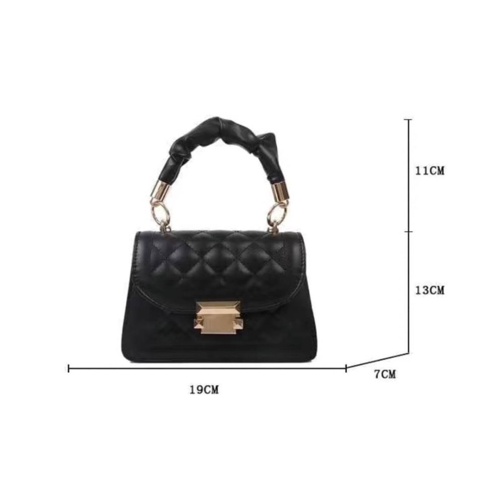 皺摺手提菱格鏈條包-細節圖7