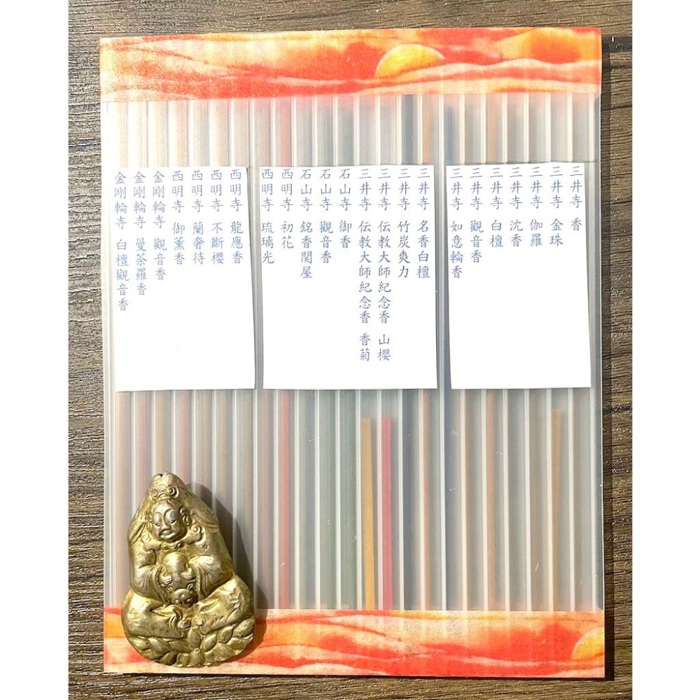 [宅米的窩} 點好香 來好年 日本滋賀琵琶湖畔寺院限定試聞套組 石山寺/三井寺/西明寺/金剛輪寺 難得限定好香-細節圖8