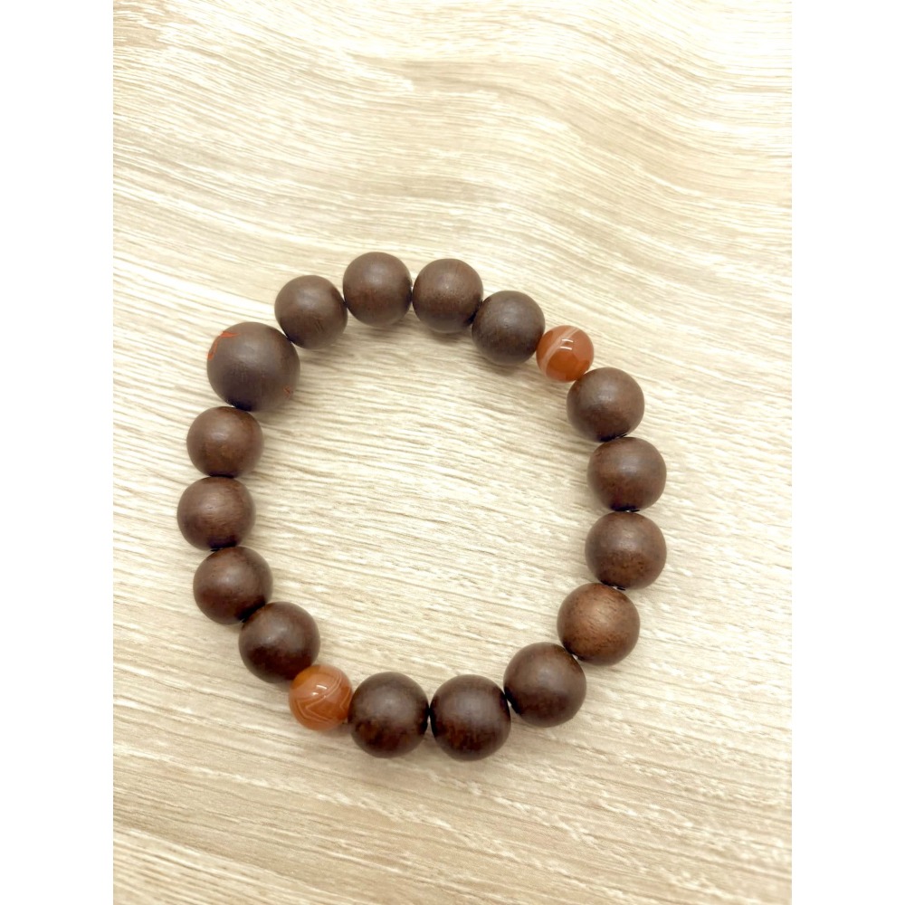 [宅米的窩] 一物一圖 京都 六道珍皇寺  安田念珠堂 紫檀 瑪瑙 手串 厚實沈穩 京念珠 手串 御守-細節圖3