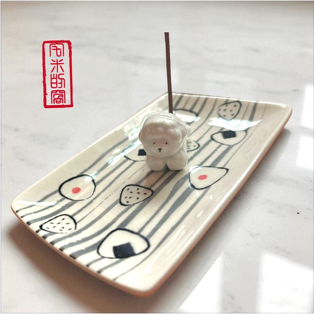 [宅米的窩] 日本帶回 飯團自由比熊 日本香立 香皿 香插組 香座 一秒改變空間氛圍  冥想 靜坐 點好香 好磁場-細節圖4