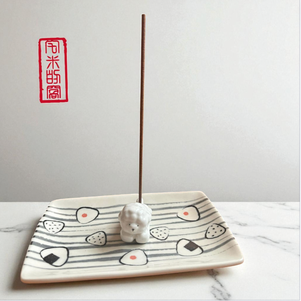 [宅米的窩] 日本帶回 飯團自由比熊 日本香立 香皿 香插組 香座 一秒改變空間氛圍  冥想 靜坐 點好香 好磁場-細節圖5