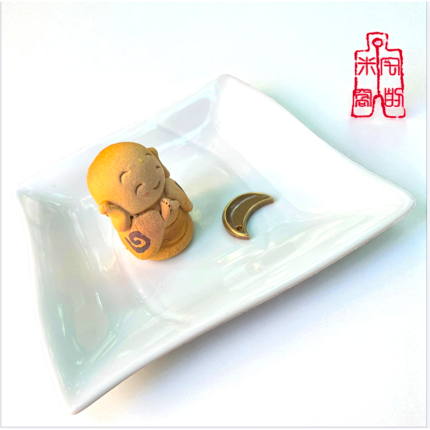 [宅米的窩] 一物一圖 日本職人手作 香立組 祈月地藏 只此一個  日本帶回 香插 香皿 香座 手工陶藝 冥想  線香-細節圖5