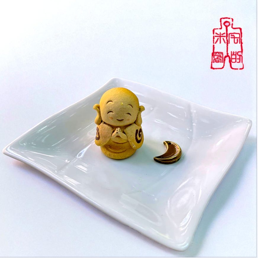 [宅米的窩] 一物一圖 日本職人手作 香立組 祈月地藏 只此一個  日本帶回 香插 香皿 香座 手工陶藝 冥想  線香-細節圖6