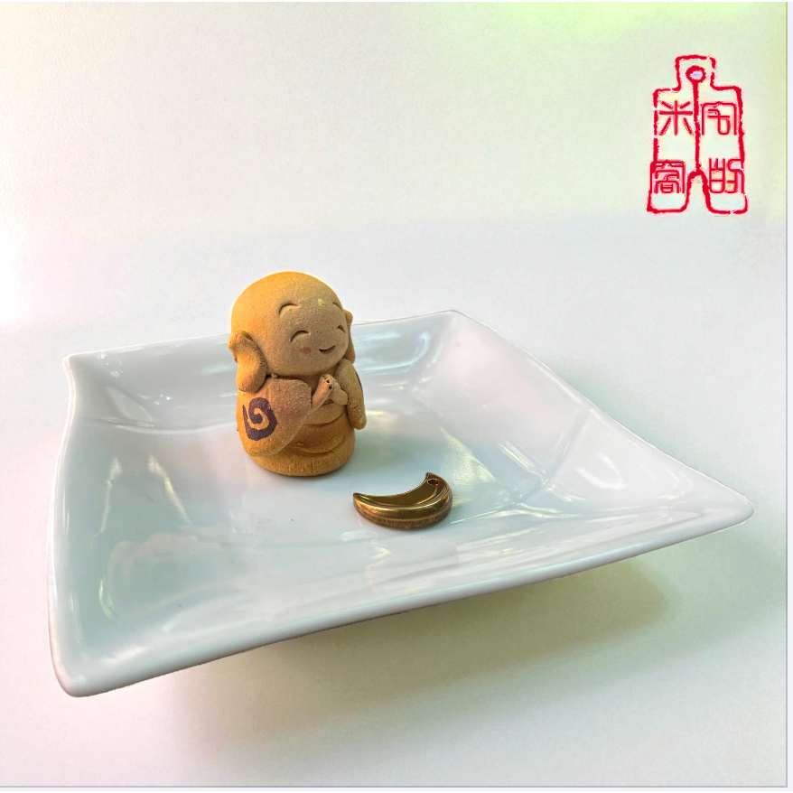 [宅米的窩] 一物一圖 日本職人手作 香立組 祈月地藏 只此一個  日本帶回 香插 香皿 香座 手工陶藝 冥想  線香-細節圖8