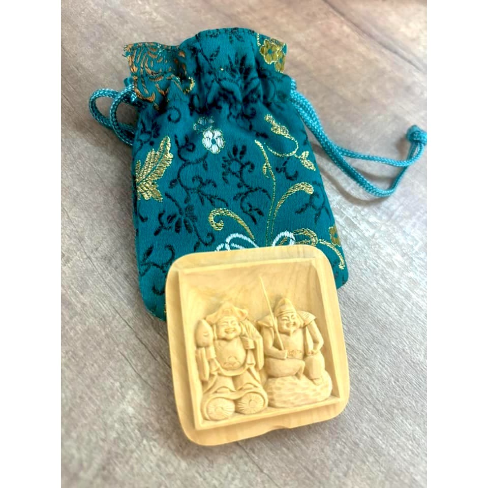 [宅米的窩] 一物一圖 招財招福  珍稀職人手工雕刻品  隨身小佛龕 大黑天 惠比壽天  隨身佛  古寺加持-細節圖3