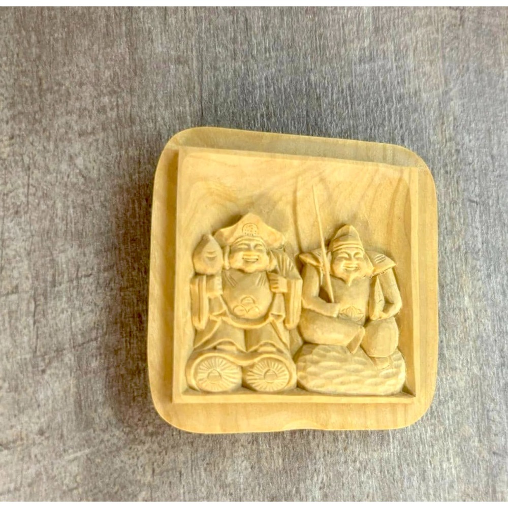 [宅米的窩] 一物一圖 招財招福  珍稀職人手工雕刻品  隨身小佛龕 大黑天 惠比壽天  隨身佛  古寺加持-細節圖5