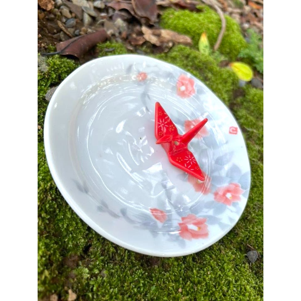 [宅米的窩] 紅鶴立香，水墨生花——點綴你的空間 水墨丹鶴 日本線香 香座 日式 香立 香插 冥想 靜心 線香-細節圖3